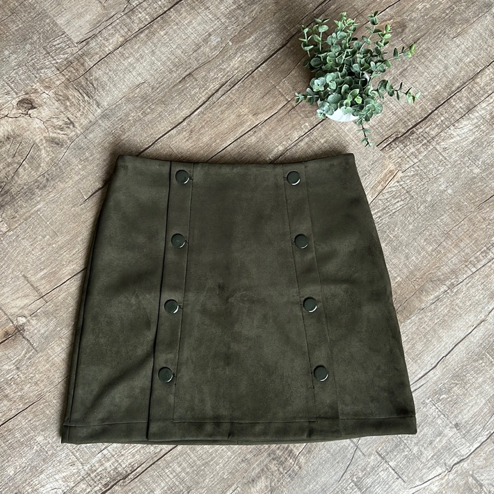 Loft velour button up mini skirt size 10